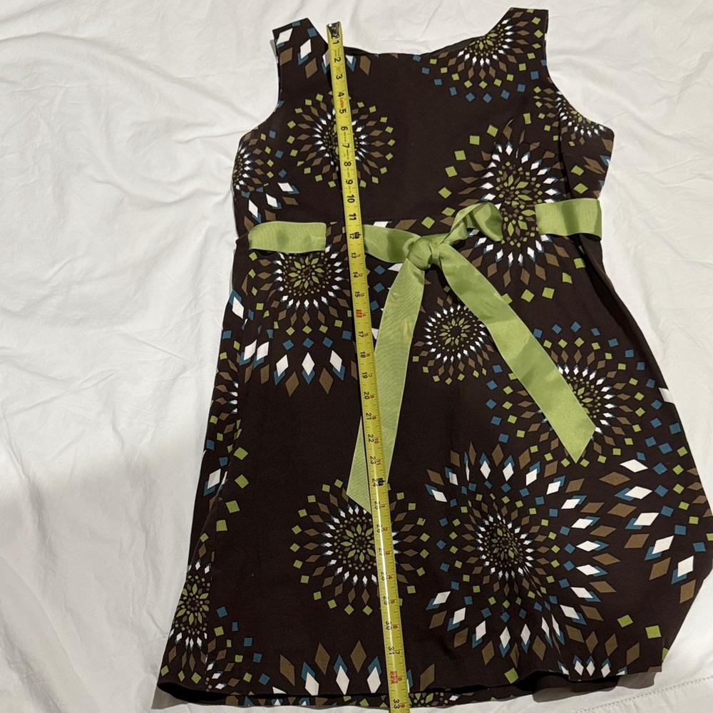 Jessica Howard  Sleeveless Brown and Green Patterned Mini Dress - Picture 10 of 10